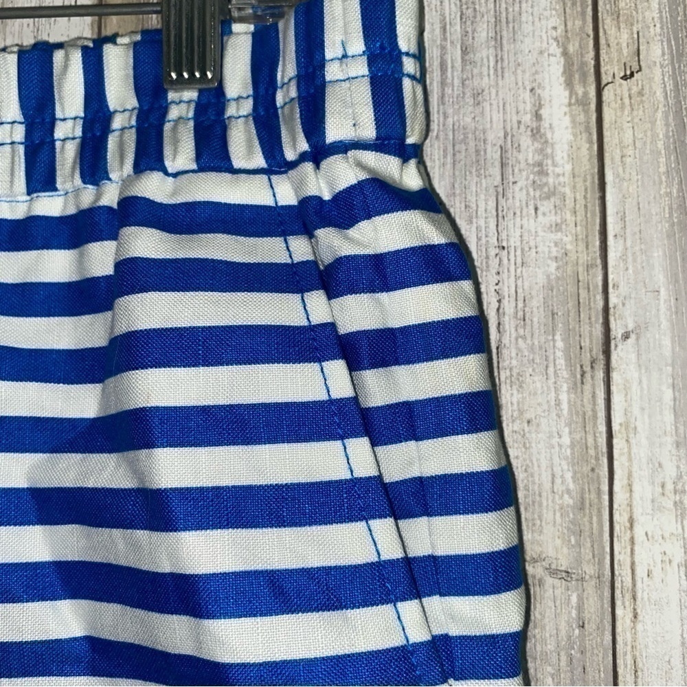 NWT J.Crew Blue White Striped Pull On Shorts Elastic Waist Size 8 - Picture 3 of 6